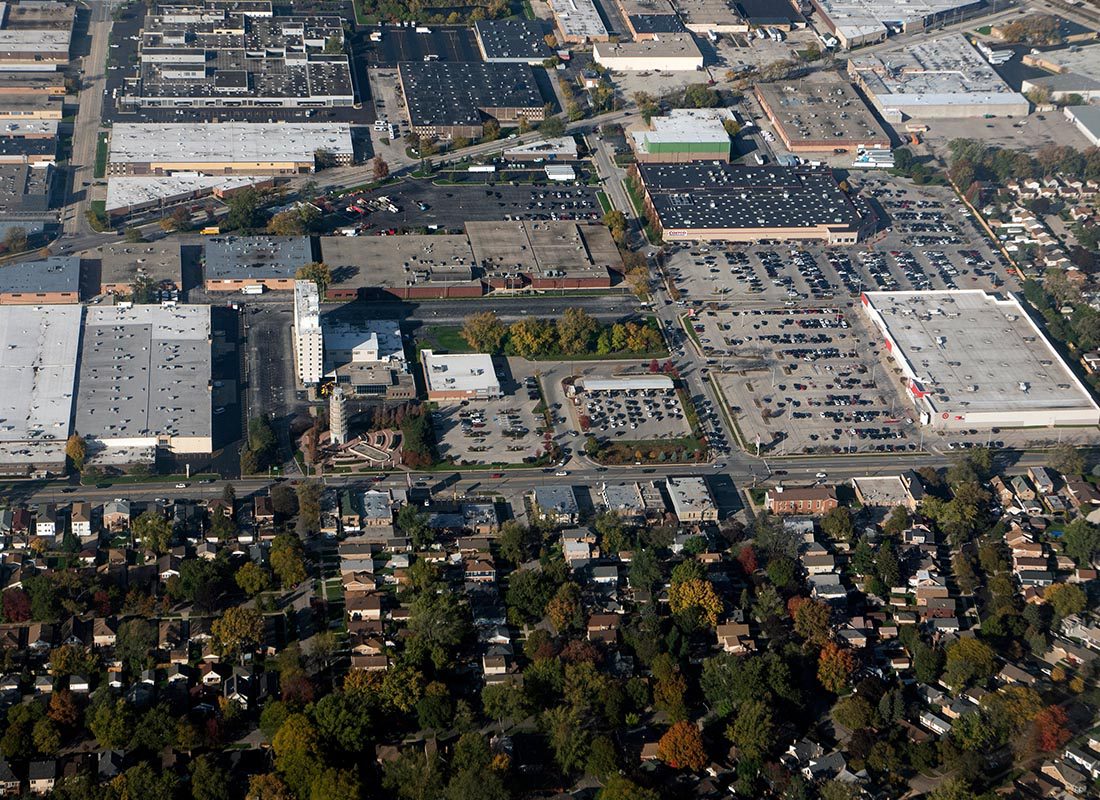 Niles, IL Insurance - Aerial View of City, Buildings, and Neighborhoods in Niles Illinois on a Beautiful Day